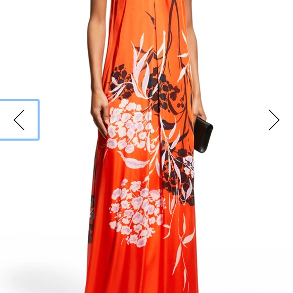 RICKIE FREEMAN FOR TERI JON Brdr Prt Halter Caftan Size 4 - Picture 3 of 7